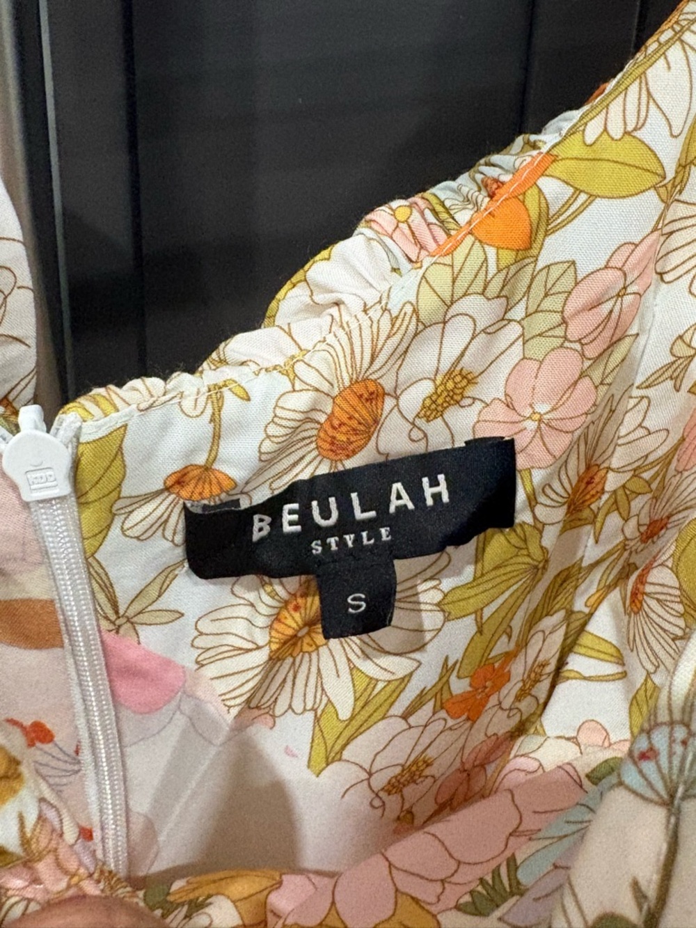 Beulah One-Shoulder Floral Maxi Dress in Peach, Yellow and Cream - Picture 6 of 6